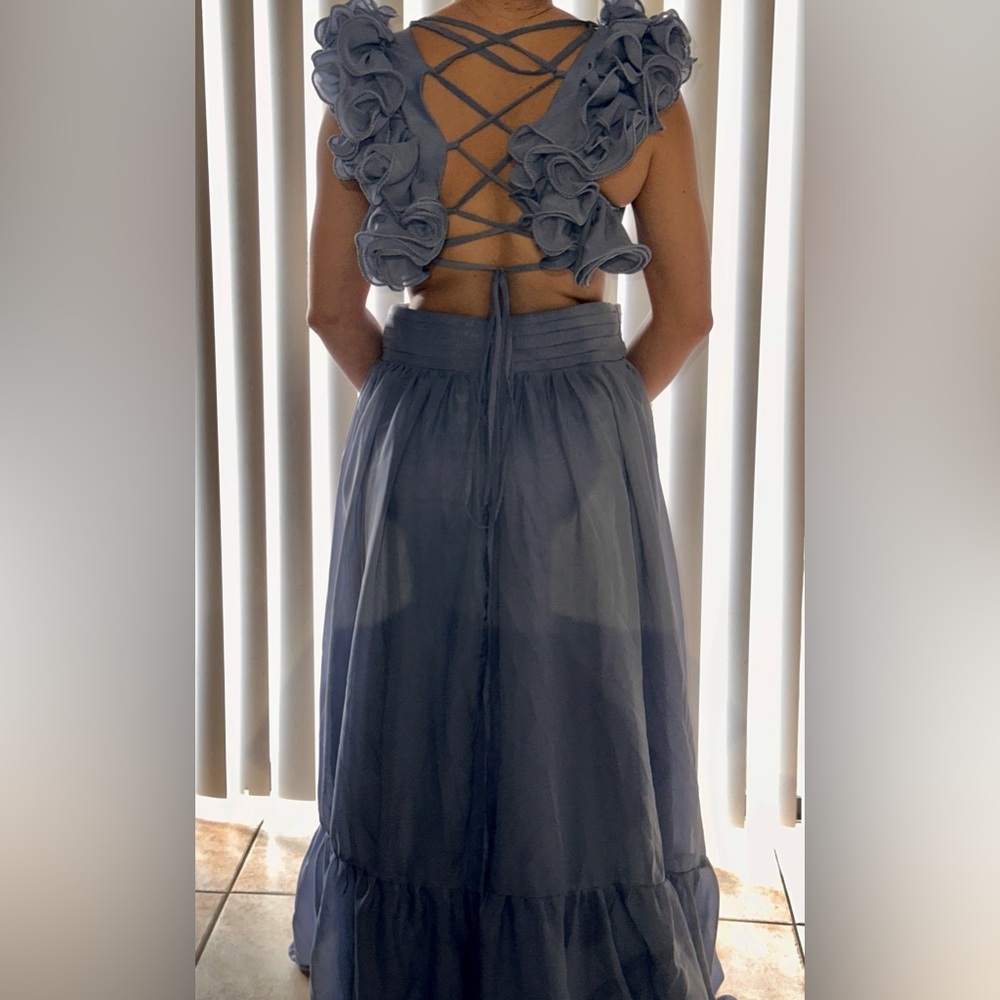 Grey blue formal dress (gown)